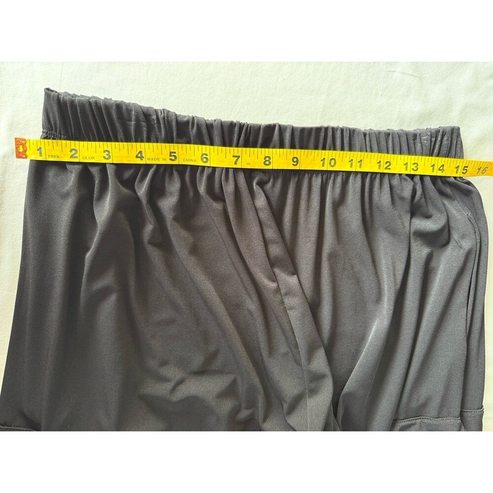 Boho Harem Pants Black Wide Leg Palazzo Trousers Elastic Waist Baggy sizeM- L - Picture 8 of 11